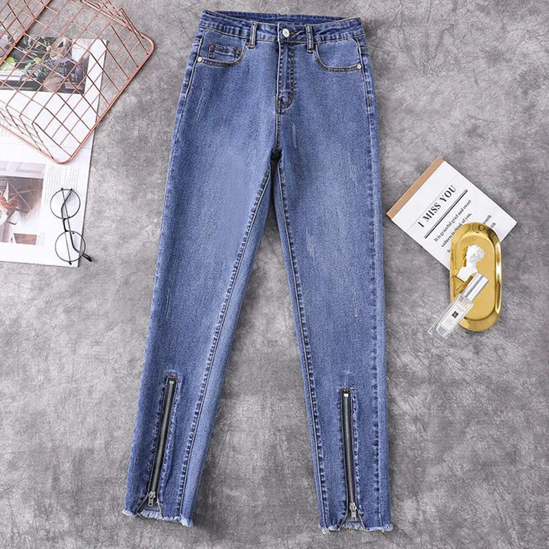Denim Jeans Women Large size XL-6XL loose Brand European and American Thin loose Harem Cropped Pants Woman New Stretch Jeans